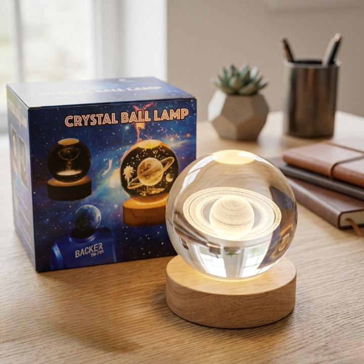 3D Saturn Crystal Ball Lamp
