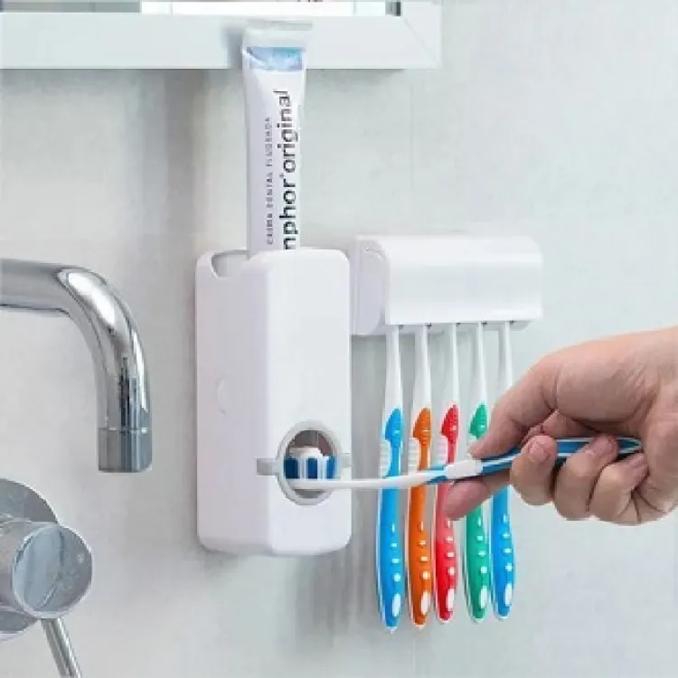 5 Brush Holder Toothpaste Dispenser